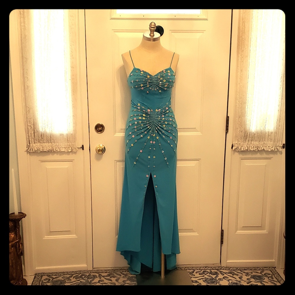 Light blue evening gown